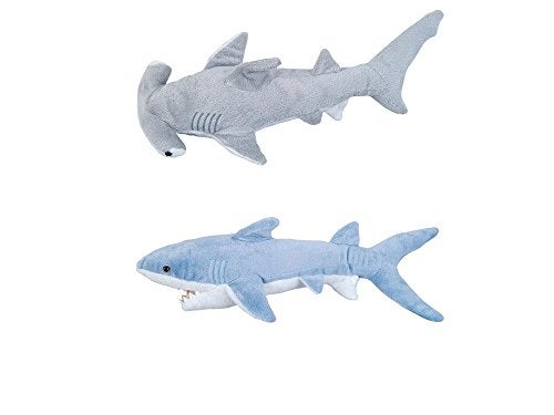 Adventure Planet 2 Plush Sharks Mako and Hammerhead Stuffed Animal Ocean Life Soft Cuddly 14 inch and 13 inch set - Image 5