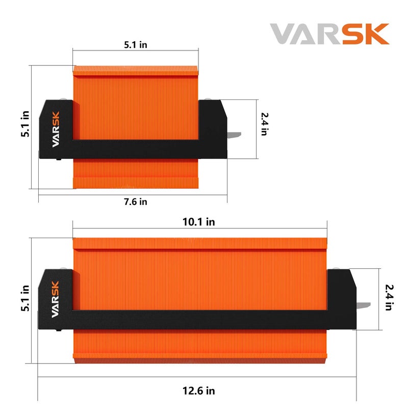 VARSK أداة قياس محيط Varsk مع ضوء 5+10 بوصة - شكل ناسخ فائق وأداة مخطط تفصيلي هدايا للرجال، أدوات رائعة للرجال، أدوات يدوية لتحسين المنزل، قياس أدوات النجارة - Image 2