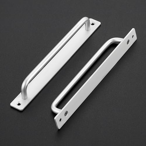 Ravinte Decor Barn Door Handles 4 Pack Silver Door Handles Sliding Cabinet Pulls 88 Hole Center Screen Cabinet Hardware Zinc Alloy Pulls - Image 3
