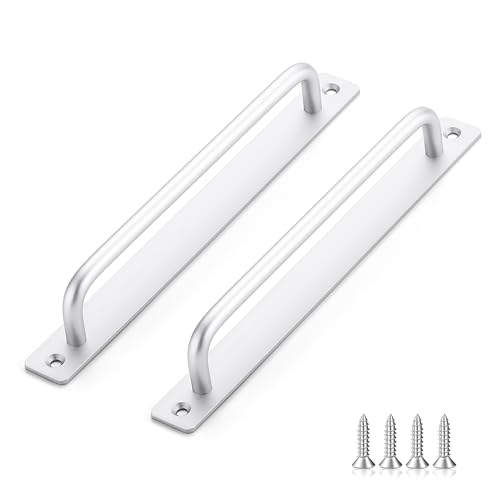 Ravinte Decor Barn Door Handles 4 Pack Silver Door Handles Sliding Cabinet Pulls 88 Hole Center Screen Cabinet Hardware Zinc Alloy Pulls - Image 1