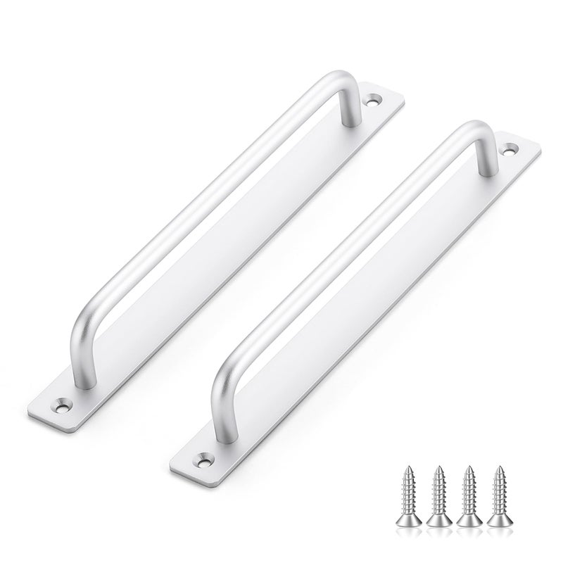 Ravinte Decor Barn Door Handles 4 Pack Silver Door Handles Sliding Cabinet Pulls 88 Hole Center Screen Cabinet Hardware Zinc Alloy Pulls - Image 2