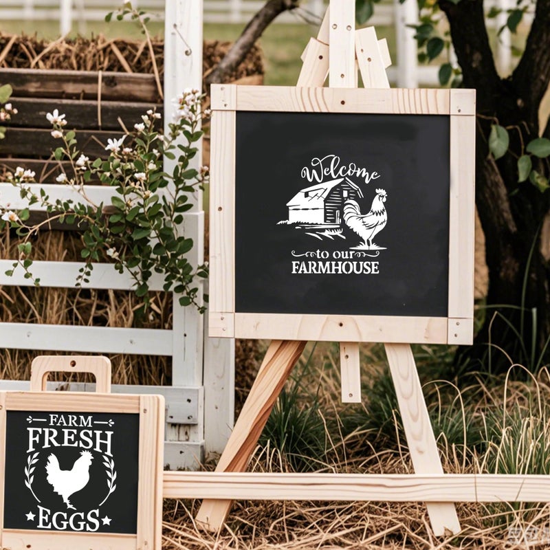 Keluna Farmhouse Stencils for Painting - 16 Pcs Reuasble Farm Animal Cow Chicken Reusable Stencils for Wood Burning Crafts Fabric Farm Sign Home Decor Template - Image 3