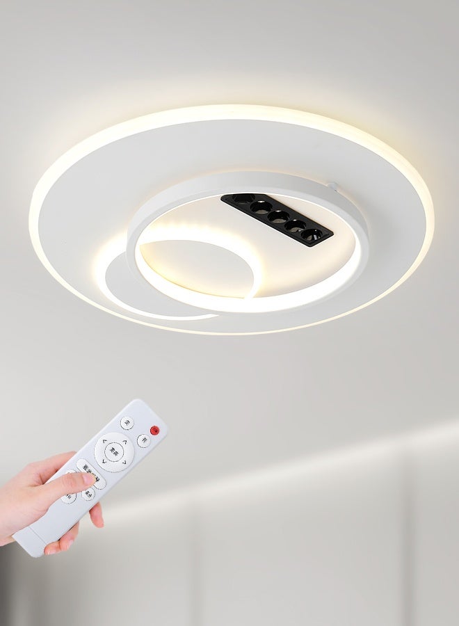 YATAI LIGHTING Modern Geometric LED Ceiling Light 46cm, 100W Dimmable Round Fixture with Grille Spotlights, Adjustable 3000K–6000K Color for Bedroom, Living Room - Image 1