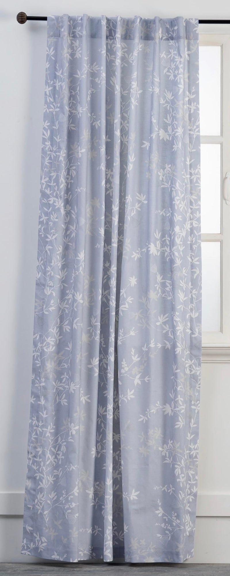 ميزون دي هيرمين Maison D 'Hermine Curtain 100 ٪ Cotton 50 "" x84 "Stertains 1 لوحة سهلة معلقة مع جيب وقضيب لغرف نوم المطبخ والمكاتب Louxor - Blue - Spring/Summer - Image 1