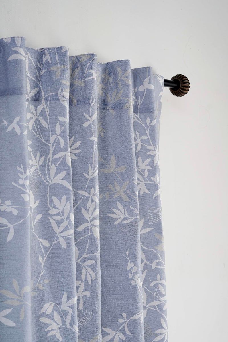ميزون دي هيرمين Maison D 'Hermine Curtain 100 ٪ Cotton 50 "" x84 "Stertains 1 لوحة سهلة معلقة مع جيب وقضيب لغرف نوم المطبخ والمكاتب Louxor - Blue - Spring/Summer - Image 3