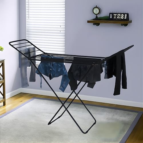 VIN KRAFT Foldable Clothes Drying Stand, Premium Cloth Drying Stand (Mighty Black) - Image 1
