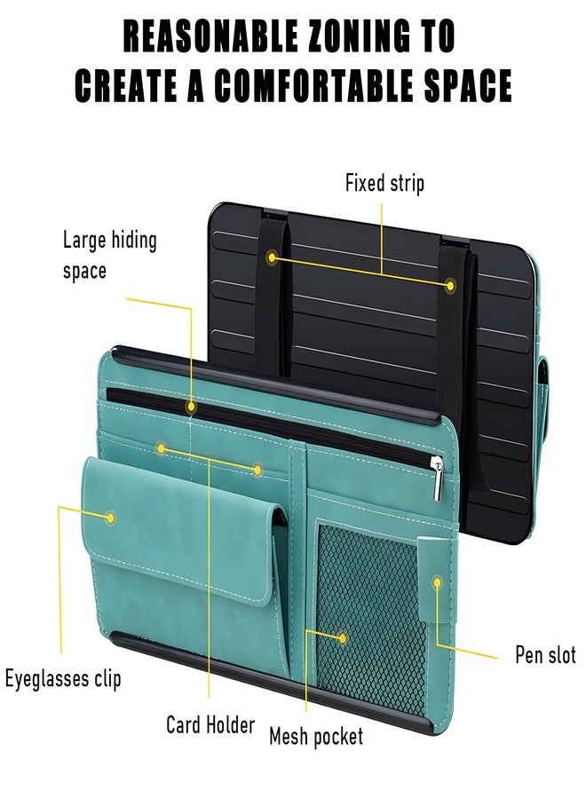 Yourkar Car Sun Visor Organizer, Soft Leather Surface Eyeglasses Note Card Holder Car Storage Bag, Scratch-Resistant Waterproof Auto Sunshade Organizer Bag, Car Accessories (Gray) - Image 4