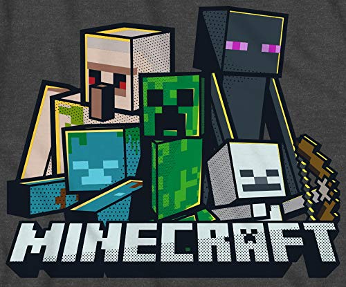 Minecraft Boys' Naughty Mobs T-Shirt, Charcoal Heather (S) - Image 2