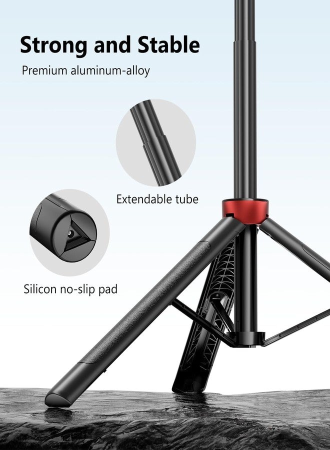 Aureday 72" Phone Tripod and Selfie Stick, Cell Phone Tripod Stand with Wireless Remote & Extendable Phone Mount for Travel/Selfie/Recording/Vlogging, Compatible with iPhone/Android/Camera - Image 3