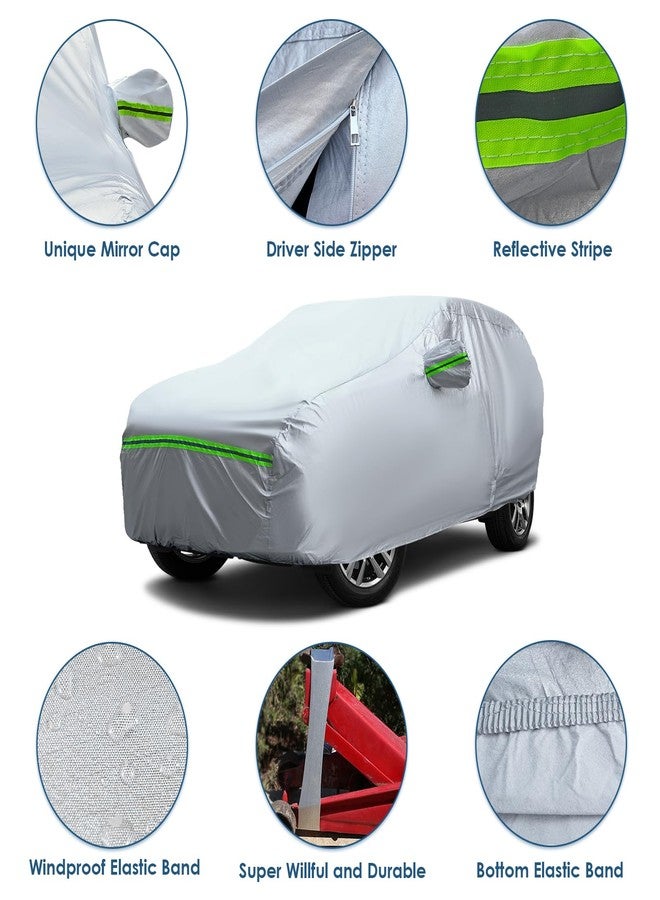 AUQDD 6-Layers Premium Hatchback Car Cover Waterproof All Weather Weatherproof UV Sun Protection Snow Dust Storm Resistant Outdoor Exterior Custom Form-Fit Full Padded Car Cover with Straps -173" K18 - Image 3