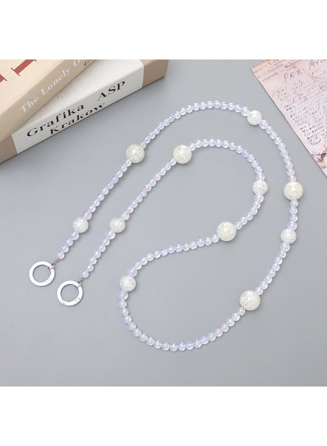 NIBEMINENT Beaded Phone Lanyard, Anti Lost Removable Wrist Strap, Wooden Heart Flower Bracelet Pendant, Phone Keychain Lanyard，K1079/Green