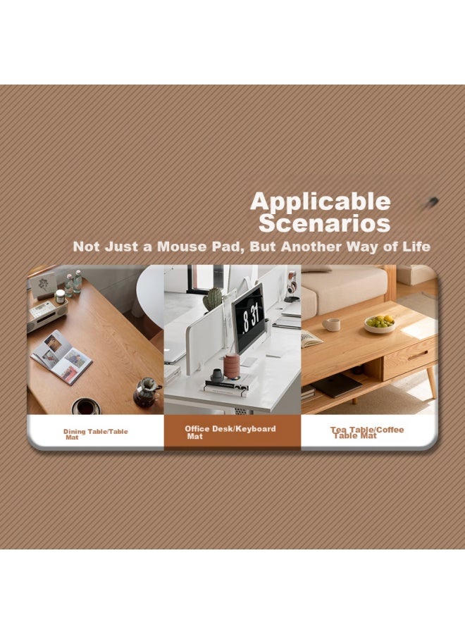 Lesailes Feidun Lesailes Cowhide Single-sided Tea Color Leather Mouse Pad, Extra Large, Office Computer Keyboard Waterproof Non-slip Home Desk Pad, Tea Color 1200*600*1.8 - Image 2