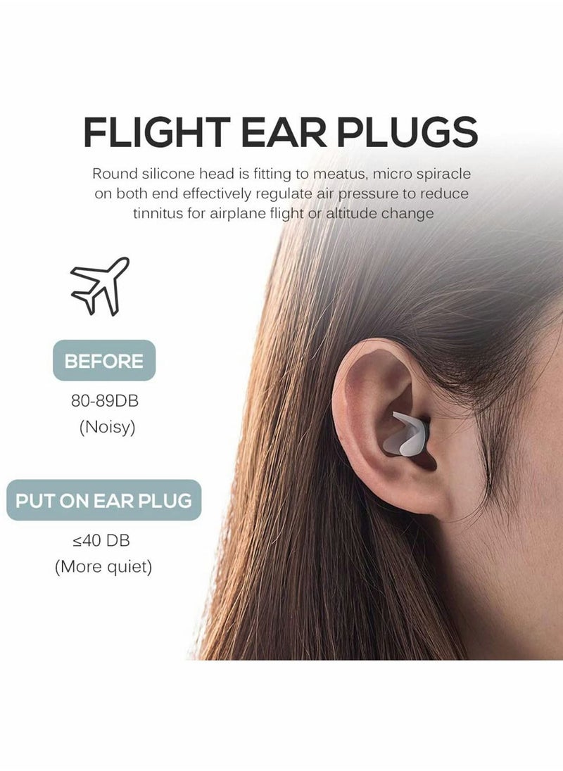 Excefore - Noise Cancelling Ear Plugs, Reusable with Storage Case for Sleeping Snoring, Swimming, Flight Business Trip, 8 Pcs - Image 1