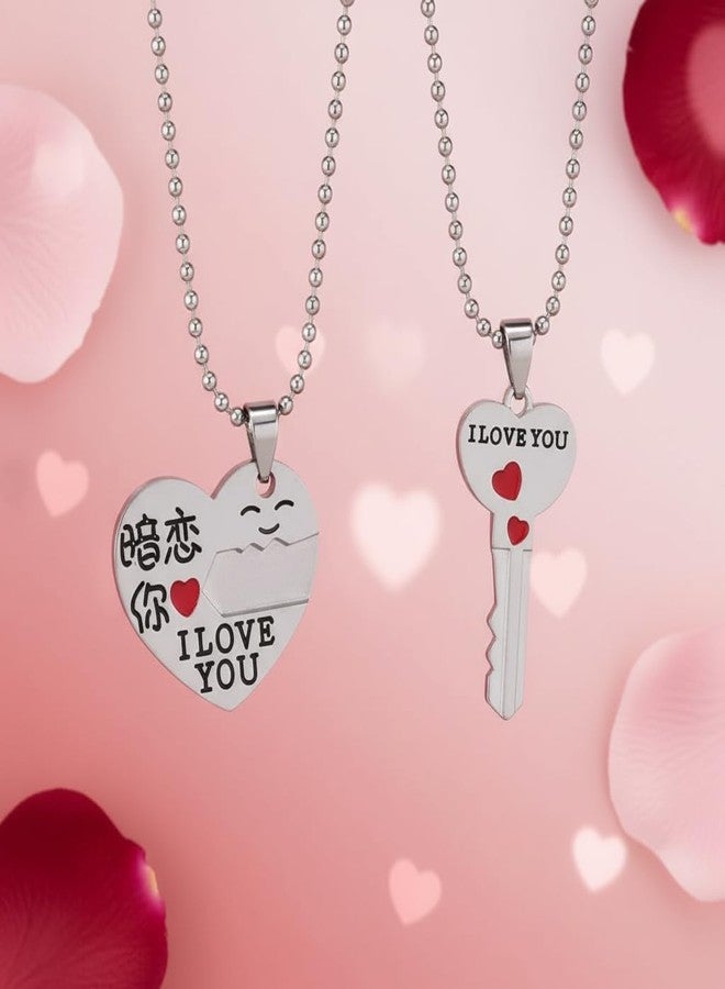 The Men Gift Couple Pendant Necklace Set – Matching Jewelry for Him and Her, Romantic Gift BLSCup202569 - Image 4