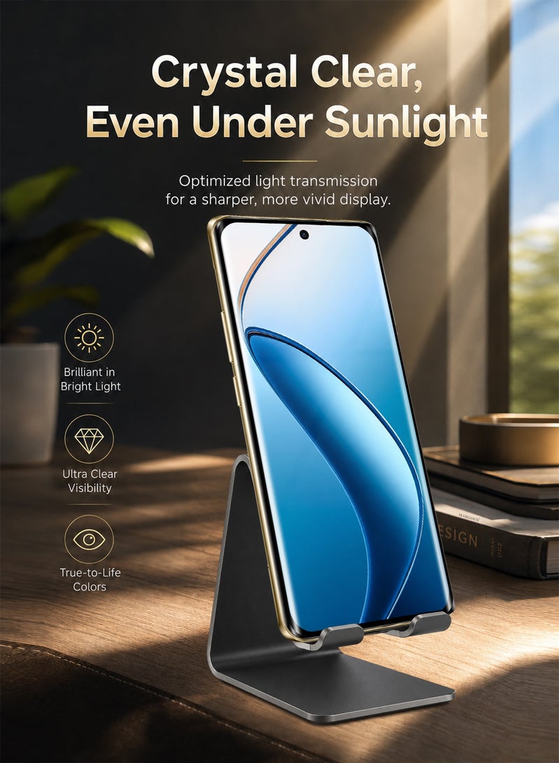 CATANES 3D Curved Tempered Glass Screen Protector for Realme 12 Pro – Full Coverage Premium Display Guard Film with Black Silk Edge Border, 9H Hardness, Anti-Scratch and Bubble-Free Clear Glass - Image 3