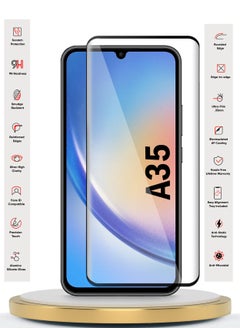 دبليو تيك سامسونج جالاكسي A35 5G 2024 بريميوم E2E كامل الغراء غطاء كامل واقي الشاشة من الزجاج المقسى (MSGECN) - شفاف / أسود  - Image 2