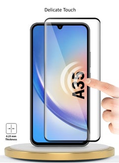 دبليو تيك سامسونج جالاكسي A35 5G 2024 بريميوم E2E كامل الغراء غطاء كامل واقي الشاشة من الزجاج المقسى (MSGECN) - شفاف / أسود  - Image 4
