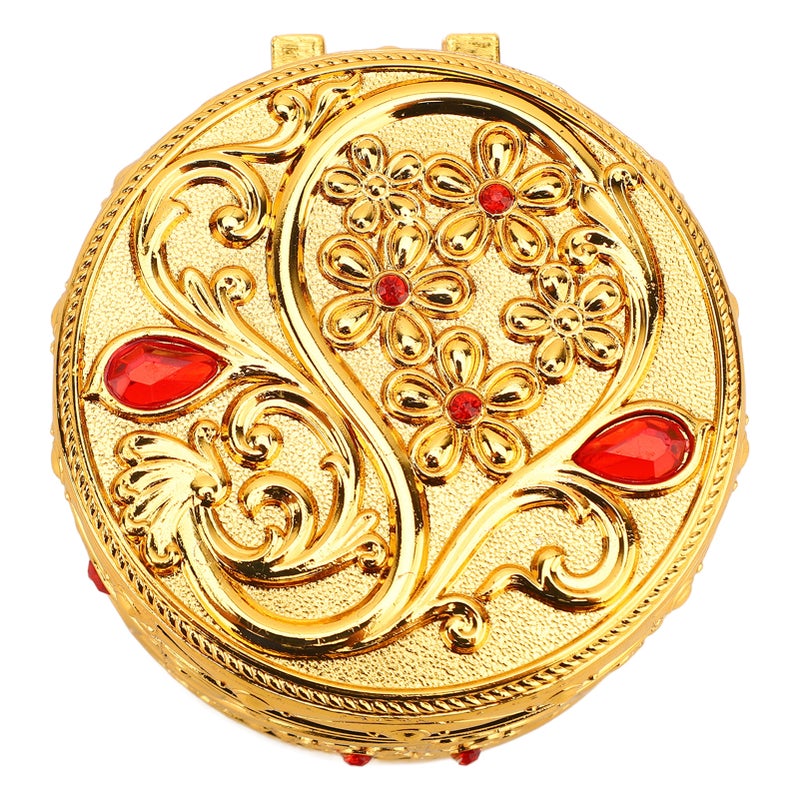 Vintage Jewellery Box 7.8 x 4.3cm - Sturdy Rustproof Alloy With Soft Crimson Velvet Interior, Exquisite Floral Carving - Decorative Storage Case for Ladies, Girls, Vintage Collectors & Special Occasio - Image 5