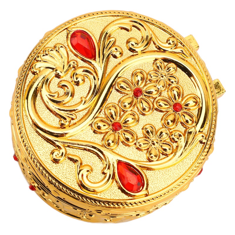 Vintage Jewellery Box 7.8 x 4.3cm - Sturdy Rustproof Alloy With Soft Crimson Velvet Interior, Exquisite Floral Carving - Decorative Storage Case for Ladies, Girls, Vintage Collectors & Special Occasio - Image 3