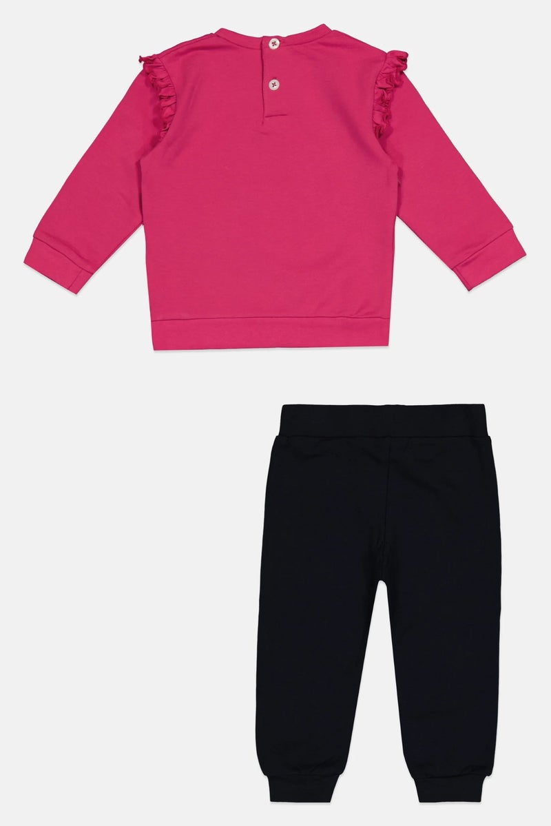 Guru 99 Toddlers Girl Graphic Print Sweatshirt And Sweatpants Set, Multicolor - Image 3