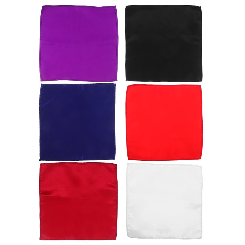 6pcs Mens Suit Pocket Squares Wedding Handkerchiefs (Bright Red & & White & & Navy ) - Image 5