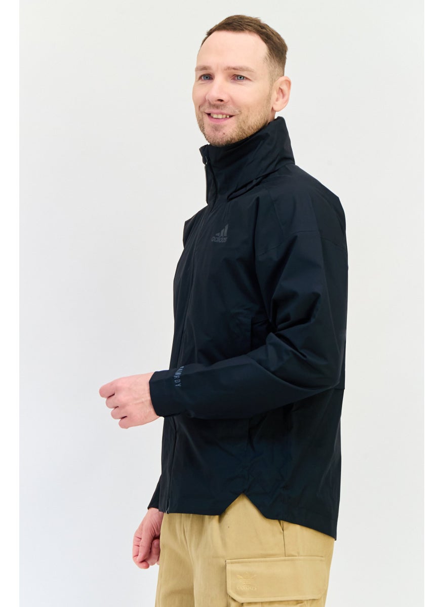 Adidas Men Sportswear Fit Long Sleeve Outdoor Jacket, Black  - Image 2