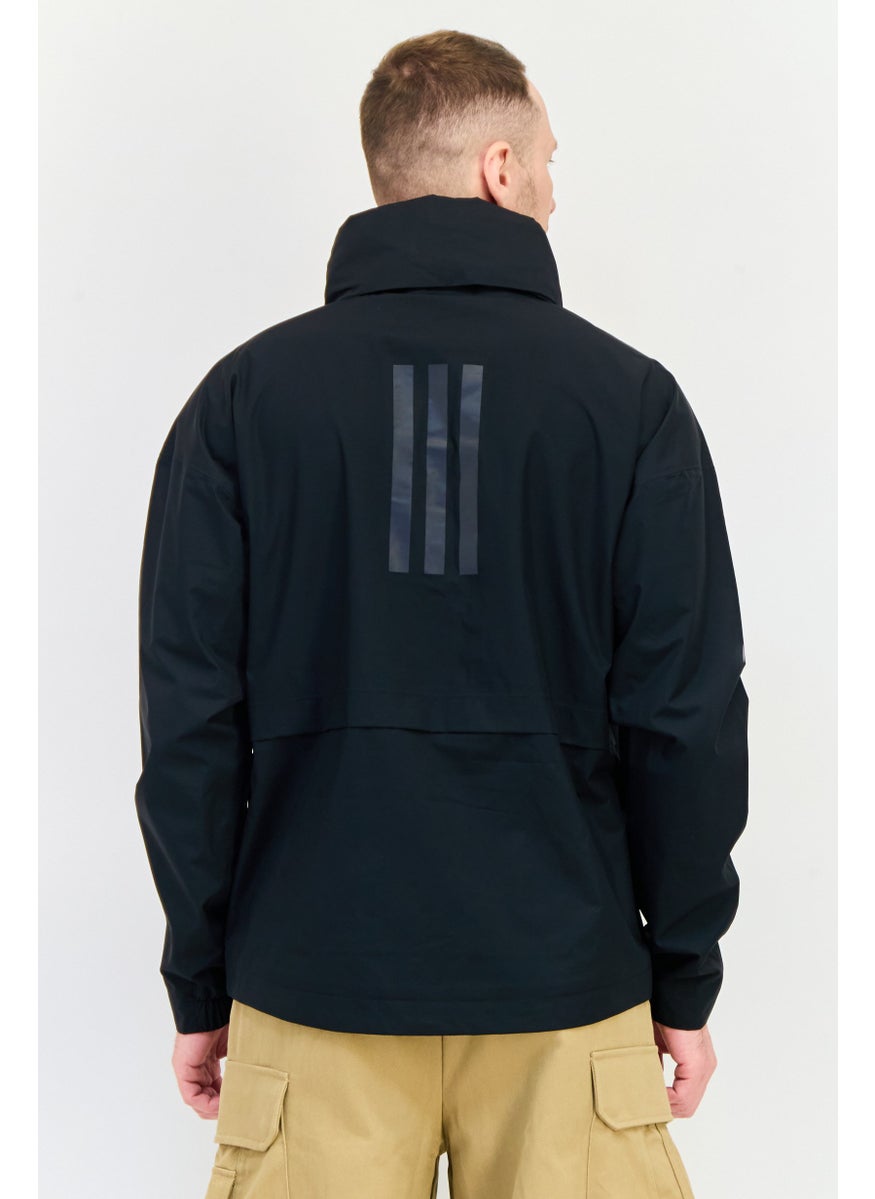 Adidas Men Sportswear Fit Long Sleeve Outdoor Jacket, Black  - Image 3
