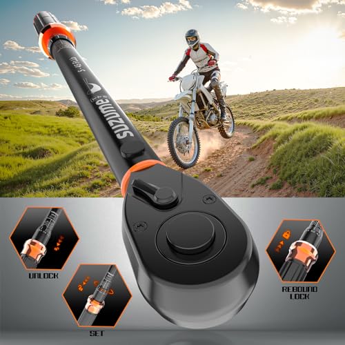 SUZUME Torque Wrench 3/8 Drive (5-45 Ft. Lb/ 6.8-61 N.m) 72 Tooth Reversible Head Torque Wrench ±𝟑% High Accuracy Dual-Scales Torque Wrenches for Car Bike Moto - Image 4