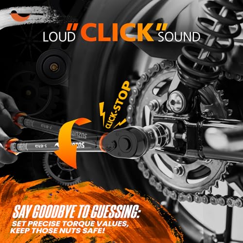 SUZUME Torque Wrench 3/8 Drive (5-45 Ft. Lb/ 6.8-61 N.m) 72 Tooth Reversible Head Torque Wrench ±𝟑% High Accuracy Dual-Scales Torque Wrenches for Car Bike Moto - Image 5