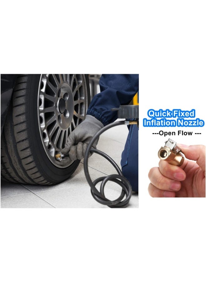 Heavy Duty Brass Air Chuck, Closed Flow Straight Tire Chuck with Lock-on Clip,  Tyre Chuck for Tire Inflator Pressure Gauge Air Pump Compressor Accessories - Image 4