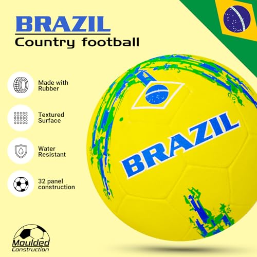 Synco Football Brazil | Rubber Moulded | Training Country Ball for Beginners | Suitable for Indoors/Outdoors - Image 3