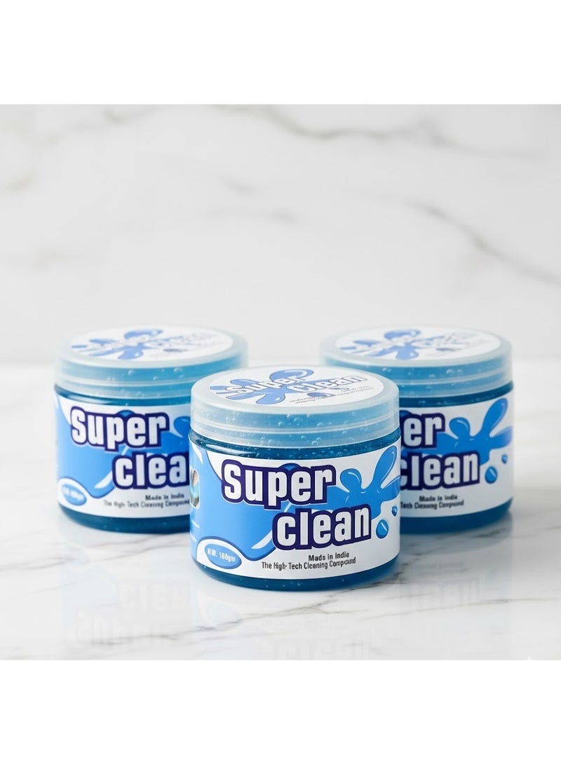 SUPER CLEAN Professional Silicone Cleaning Gel Slime – Magic Dust Remover for Delicate Areas, Multi-Purpose (200g) -3 Piece - Image 1