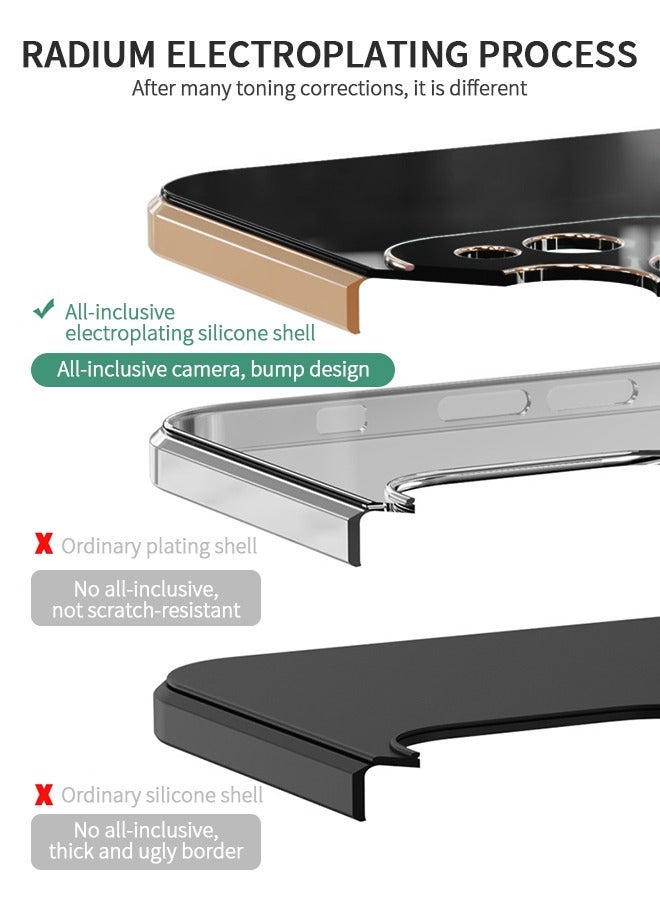 GROIC IPhone 14 Max Case 6.7 Inch with Ring Holder Kickstand Magnetic Shockproof Soft TPU Electroplated Protective Phone for iPhone -Black - Image 2