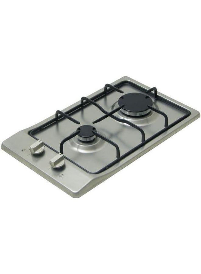 كيتشن لاين موقد كيتشن لاين غاز مدمج، 30 سم، 2 شعلات، من الستانلس ستيل ، ZP.G2005