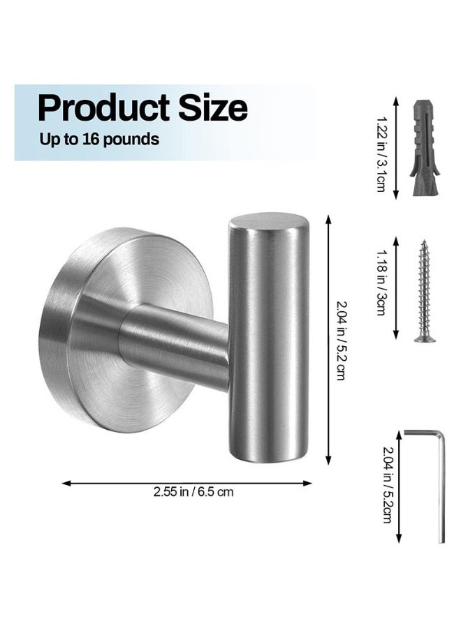 Towel Hooks for Bathroom Matte Wall Robe Hook,Stainless Steel Heavy Duty Door Hanger Towel Hook for Kitchen, Bedroom,Hotel,Pool,Coats (Drilling Installation) - Image 2