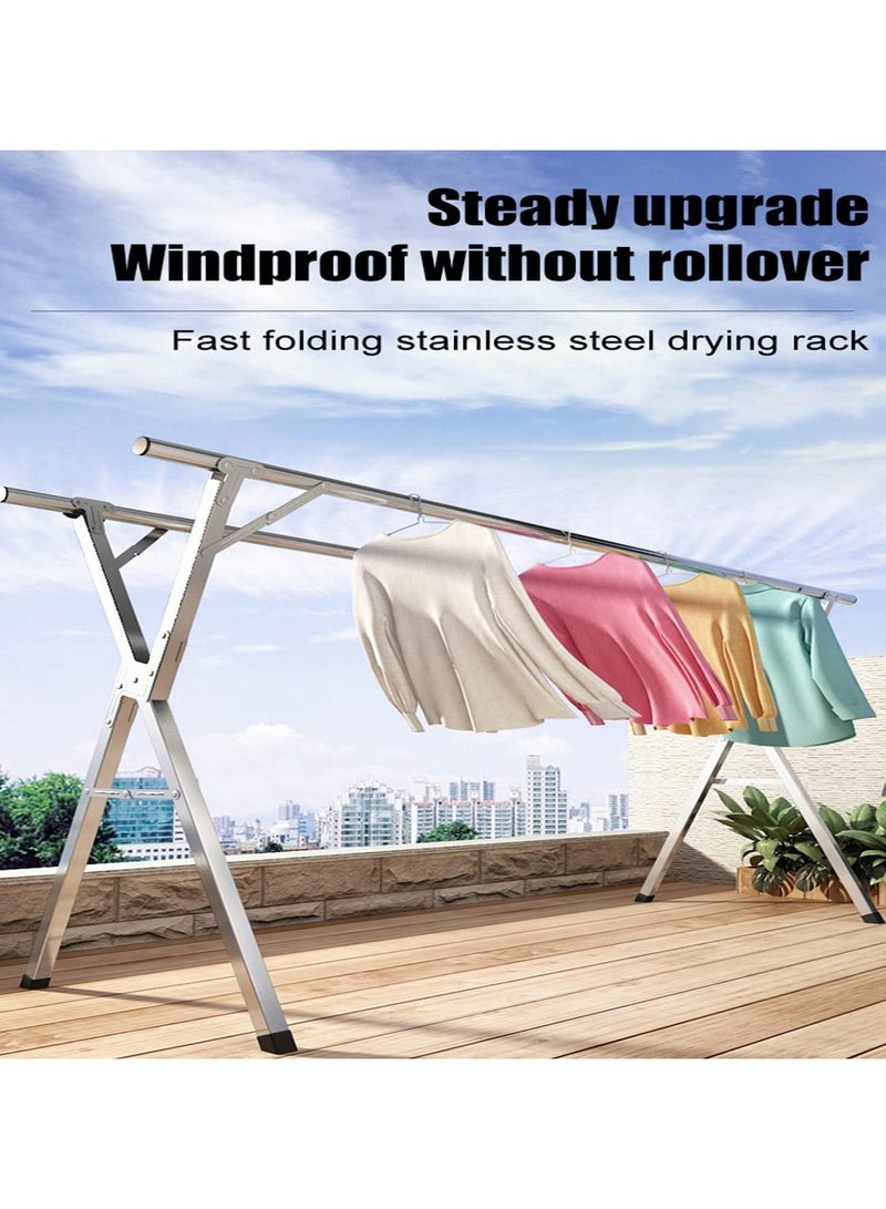 Folding X Shaped Stainless Steel Garment Rack, Adjustable and Foldable Clothes Drying Rack, Space Saving Heavy Duty Stainless Steel Laundry Drying Rack  - Image 2
