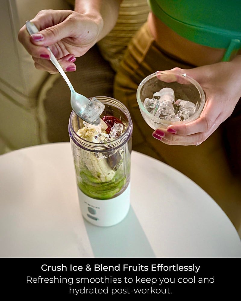 Xech خلاط محمول للسموذي والعصائر وشيك الحليب، سحق الثلج وعصارة الفواكه، قابل لإعادة الشحن عبر USB، سعة 500 مل، خلاط يدوي مع وعاء مدمج (BlendX) - Image 3