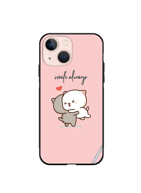 Protective Case Cover For Apple iPhone 13 mini Smile Always Design Multicolour
