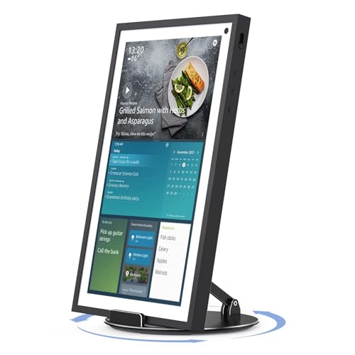 Almoz Swivel and Tilt Stand for Echo Show 15, Aluminum Stand for Show 15.6" Smart Display and Up to 18" iPad/Tablets, with 360 Degree Rotating Base, Viewing Angle Adjustable, No Need Mounting (Black) - Image 1