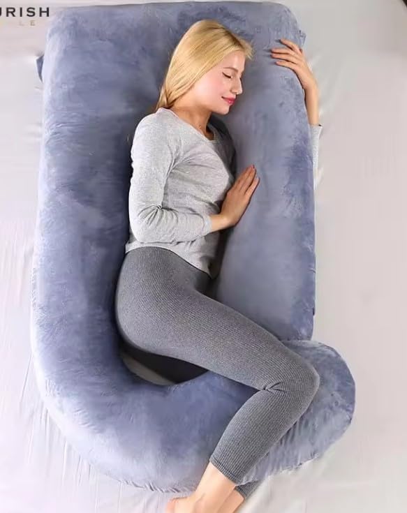 ozly Ultra Soft Pregnancy Pillow for Sleeping, Extra Large J Shaped Body Pillow, Maternity Pillow for Pregnant Women with Velvet Cover - Image 2