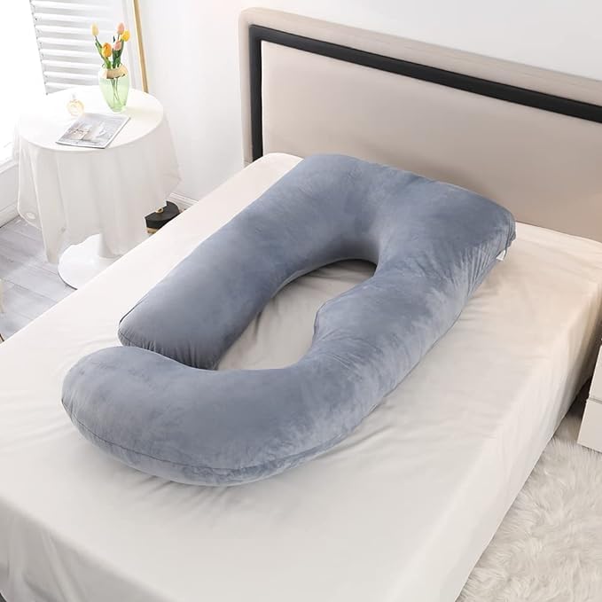 ozly Ultra Soft Pregnancy Pillow for Sleeping, Extra Large J Shaped Body Pillow, Maternity Pillow for Pregnant Women with Velvet Cover - Image 5
