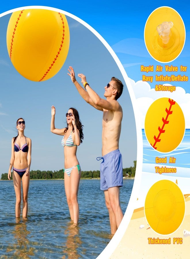 Poen 27 Inch Inflatable Softball Large Softball Party Decorations Giant Inflatable Balls for Outdoor Activity Games Sports Event Birthday Party Supplies(4 Pcs) - Image 4