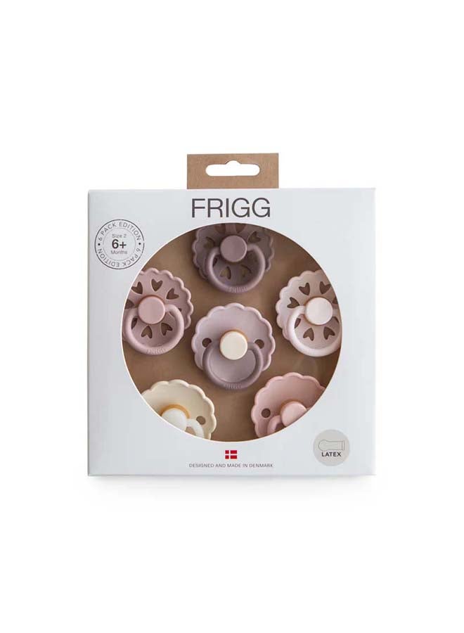 FRIGG لهاية FRIGG الدائرية من اللاتكس للأطفال 6-18 شهر 6-pack حب متفتح - الحجم 2 - Image 1