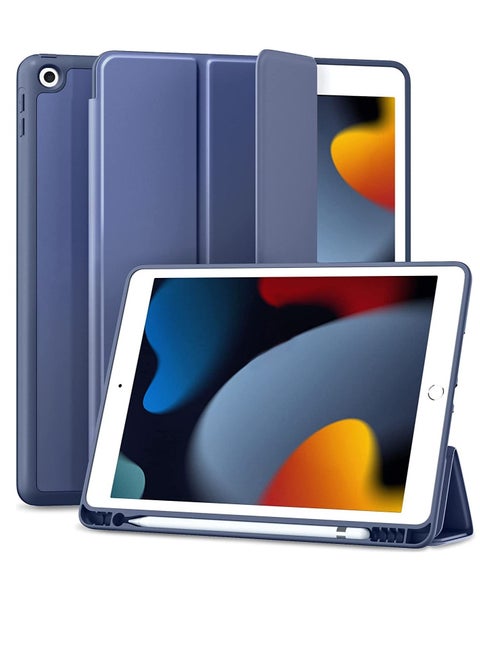 Case Compatible with iPad 9th/8th/7th Generation Case/iPad Case 10.2 Inch, Smart Folio Soft TPU Protective Case Cover with Apple Pencil Holder for iPad 9th/8th Gen,Full Body Protection