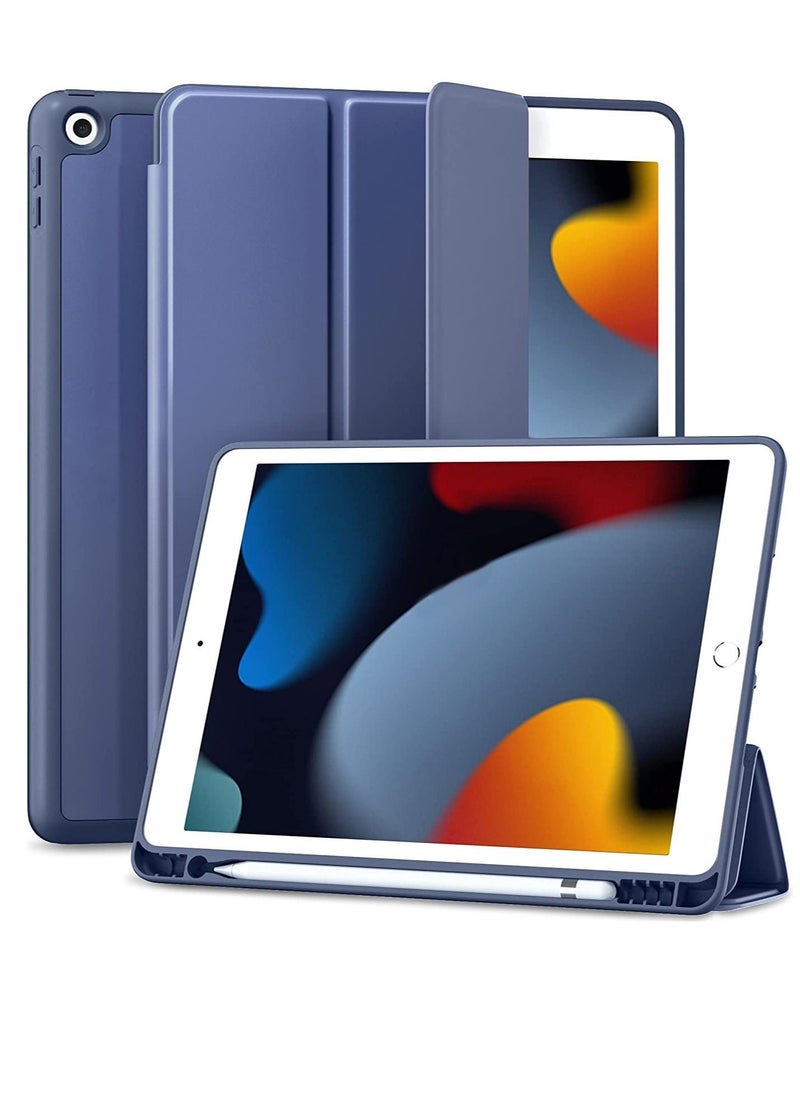 Case Compatible with iPad 9th/8th/7th Generation Case/iPad Case 10.2 Inch, Smart Folio Soft TPU Protective Case Cover with Apple Pencil Holder for iPad 9th/8th Gen,Full Body Protection