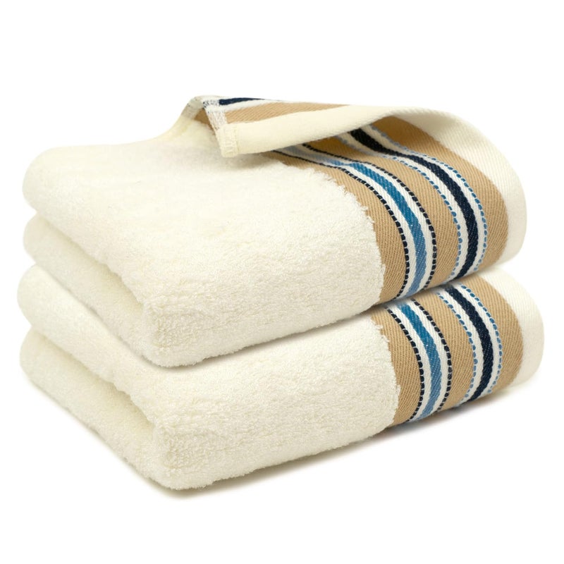 Mush Designer Bamboo Hand Towels Ultra Soft Absorbent Quick Dry Towels for Bath Spa and Yoga Pearl White Hand Towelset of 2450 GSM - Image 1