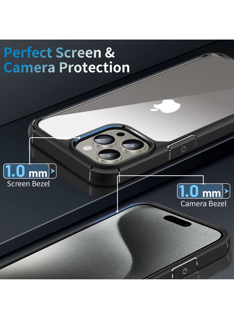 INFOSUN iPhone 15 Pro Case Clear 6.1 inch【Anti-Yellowing】【 Mil-Grade Anti-Drop】iPhone 15 Pro Cover Transparent, Slim Crystal iPhone 15 Pro Case, Full Coverage Lens Protection, Shockproof Anti-Scratch Clear - Image 4