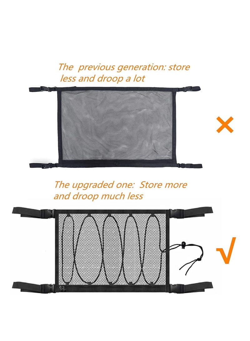 Excefore Car Ceiling Cargo Net Pocket for SUV, 35.5"x25.5" Car Roof Storage Organizer, Long Trip Camping Storage Bag Tent Putting Quilt Children's Toy Towel Sundries Interior Accessories - Image 4