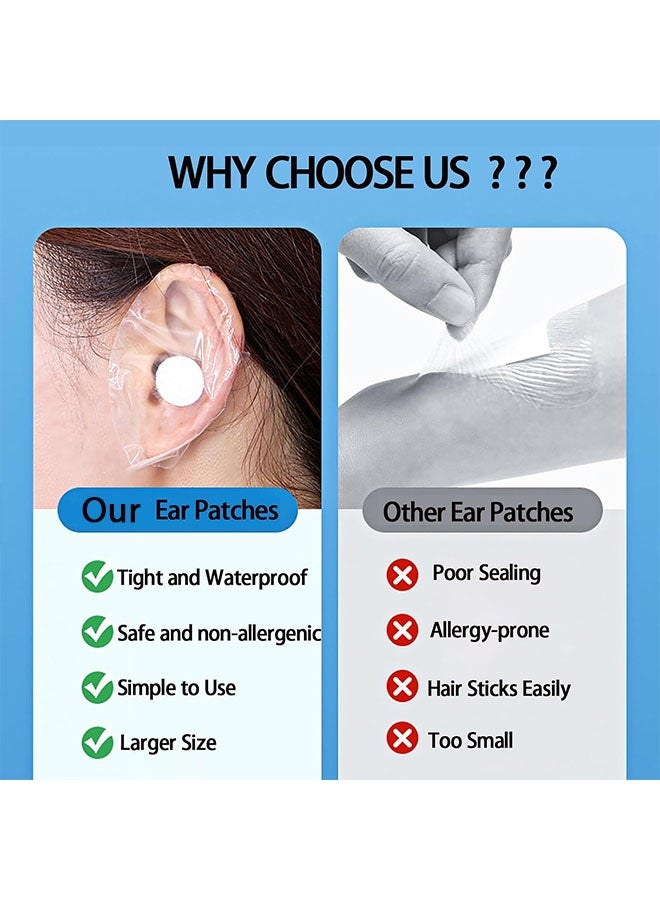 120PCS Disposable Waterproof Ear Stickers, Baby Waterproof Ear Stickers Ear Covers for Swimming, Kids Ear Plugs for Swimming, Baby Ear Protectors for Shower with Soft Cotton, for Shower Surfing Snorkeling and Other Water Sports - Image 5