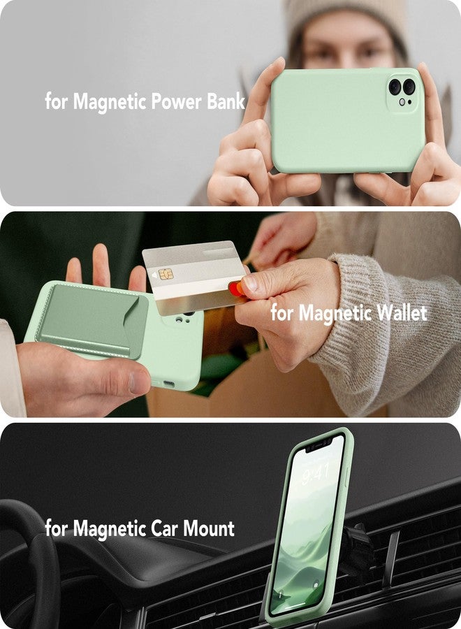 SuydanBox Magnetic for iPhone 11 Phone Case Silicone, Compatible with MagSafe, [Full Camera Protection][Screen Protector] Slim Shockproof Protective Case for iPhone 11 6.1", Light Cyan - Image 3